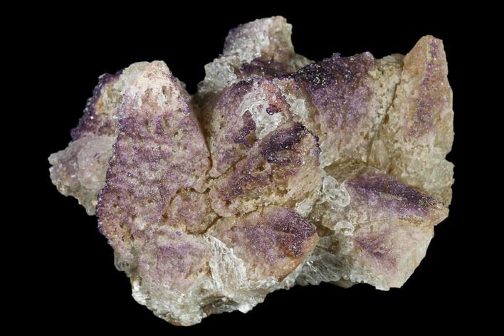 Calcite Crystal Cluster with Purple Fluorite (New Find) - China #177570
